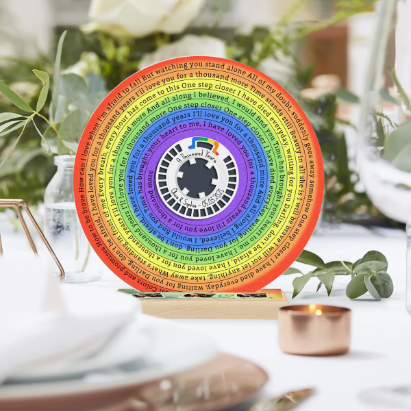 Custom Rainbow Acrylic Vinyl Record, 3 Photos Uploaded2